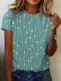 Polka Dot Print Crew Neck T-Shirt Casual Short Sleeve T-Shirt For Spring & Summer Women's Clothing