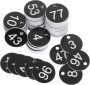 100PCS Plastic Numbered Key Tags With Rings Black And White Number Labels