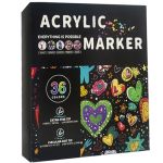 Acrylic Paint Markers 36 Colors Dual Tip Paint Markers Practical Multi-purpose Pens For Rock Painting Ceramic Wood Card Making D