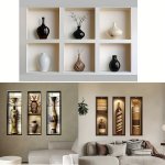 3-PIECE Set Contemporary Style Wall Decals - 3D Vinyl Removable Stickers Self-adhesive Flower Pattern Reusable Matte Finish Glas
