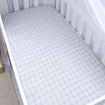 Cot Fitted Sheet White And Light Green Check