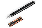 Tibaldi Perfecta Fountain Pen Rich Black And Lp Vinyl Orange Resin