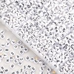 1000PCS White Round Acrylic Black Letter Beads A-z Mixed Loose Beads For Diy Bracelets Necklaces Keychains Jewelry Making Craft