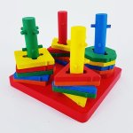 Wooden Pillar System Toy - Factory Plaza