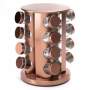 Smte Rotating Spice Rack 16 Containers Copper With Keychain