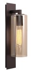 Down Facing Coffee Colour Metal Lantern With Amber Glass
