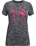 Girls' Ua Graphic Twist Big Logo Short Sleeve - BLACK-002 Ymd