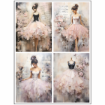 Tear Resistant Deco Print A6 Vintage Ballet