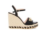 Rope Wedge Sandal -black