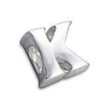 A3 - 925 Sterling Silver A-z Letter Initial European Charm Bead - K