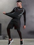 Men's Quick-dry Sports Fitness Long Sleeve T-Shirt Breathable Running Compression Top Athletic Workout Gym Gear Outdoor Activewe