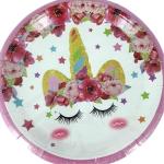 Unicorn With Lashes Paper Plates - Factory Plaza