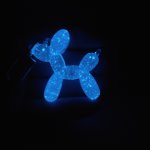 1PC Luminous Balloon Dog Keychain Cartoon Animal Key Ring Purse Bag Backpack Car Key Charm Women Christmas Gift