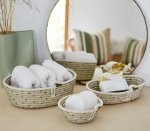 Mia Melange - Essential Oval Basket - Olive Polka Dot - 18CM