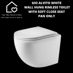 Gio Alvito White Wall Hung Rimless Toilet With Soft Close Seat - Pan Only
