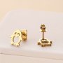 Cute Hollow Penguin Shaped Stud Earrings For Women Girls Plated Lightweight Personality Female Ear Accessories For Daily Wear