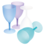 Milky Plastic Wine Goblet 400ML 4 Piece