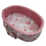 Newborn Carry Cot Peoni White Peoni With Pink Portable Baby Bassinet