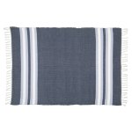Dhurrie Navy And Blue Stripe Mat