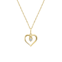 Yellow Gold Cubic Zirconia Twisted Heart Pendant On Chain