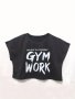 Women's Y2K Vintage Casual Short Sleeve T-Shirt "Believe In Yourself GYM WORK" Graphic Sports Style Spring/Summer Gym Fitness Fashion Top