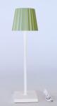 LED White Lamp Base Green Pleated Shade 38.5X11.5CM