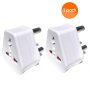 European Usa UK Multi Plug To South African Power Converter - White - 2 Pack