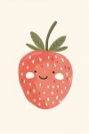 Cute Strawberry - Wall Art Print - A1