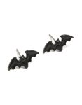 Black Acrylic Bat Stud Earrings