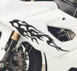 Motorcycle With Flames Motorcycle Stickers