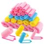 36 Pieces Sponge Hair Curlers - Heatless Hair Rollers Yellow Pink Blue