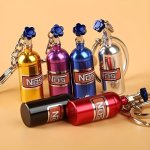 Nos Nitrogen Gas Bottle Keychain - Zinc Alloy Material - 1PC Durable Car Keyring - Perfect For Gifts