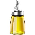 Lifhub Glass Oil Dispenser Bottle With Stainless Steel Spout Automatic Opening Lid For Cooking Oil Vinegar Sauces Syrup 6OZ