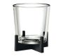 Candle Holder: Glass On Black Steel Base L Nero 23CM