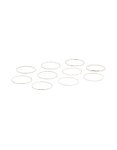 Silver Rope & Textured Bangles 10-PACK