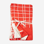 Cotton Knit Throw - Terracotta Jagged