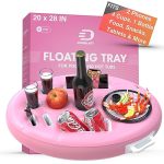 Diveblast: Pink Floating Table For Pool - Hot Tub Accessories For Adults - Holds Up To 50 Lbs - Pool Stuff For Mom Cool
