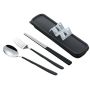 Portable Cutlery Set - Reusable Camping Utensils - Black