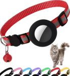 Dgerp Airtag Cat Collar Breakaway Reflective Kitten Collar With Apple Air Tag Holder And Bell For Girl Boy Cats 0.4 Inches In Wi