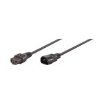 2M C13 F To C14 M Lockable Power Cable - Black
