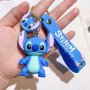 1pc Stitch Toys Keychain Anime Stitch Pendant Keychain Sweet Pink Angel Keychains Car Keyring Christmas Gift