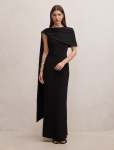 Kosa Cape Scarf Maxi Dress - 20 Black