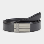 Men&apos S Black Carbon Trim Plate Belt