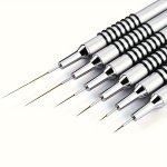 6PCS Uv Gel Polish Painting Brush Set Thin Long Lines Dotting And Drawing Pen For Nail Art Design Size 5 7 9 11 20 25MM - Christ