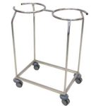 Mobile Double Bowl Stand _ Epoxy Powder Coated Throughout