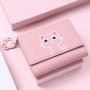 Women's Coin Purse Cartoon Kitten Lies Wallet Simple Buckle Credit Card Holder Coin Pouch