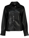 Black Faux Leather Shacket - XXL Black