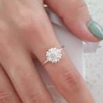 Farzana 925 Sterling Silver Cz Flower Ring - Size 8