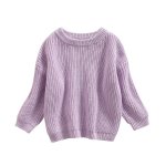 Purple Casual Knitted Jersey