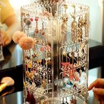 360 Rotating Jewelry Organizer - Clear Display Stand For Earrings Bracelets & Necklaces - Stylish Storage Solution